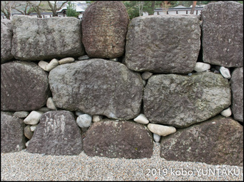 金沢城　石垣：粗加工石積み
