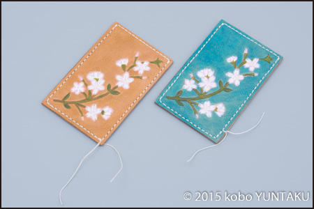 桜のパスケース（定期入れ）　手縫い